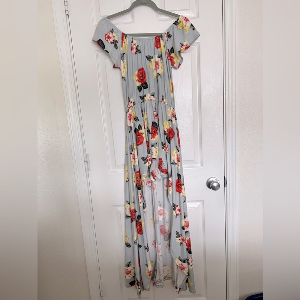 Floral Maxi Romper Shorts Dress